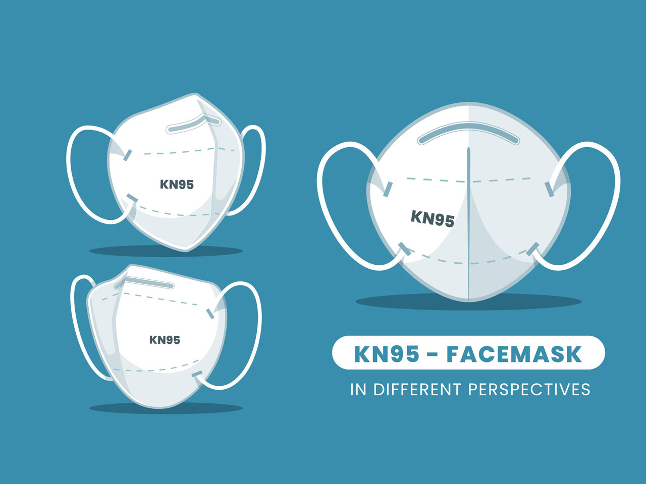 Flat design cartoon illustration image kn95 face shield clipart