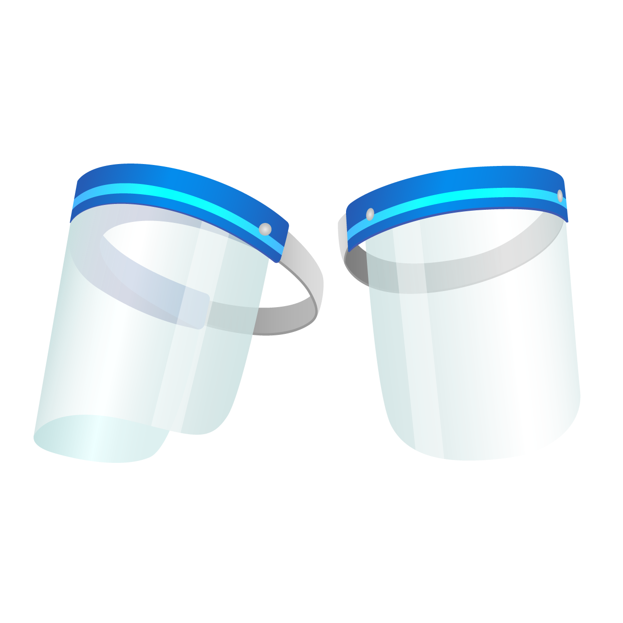 Realistic plastic face shield illustration transparent background png