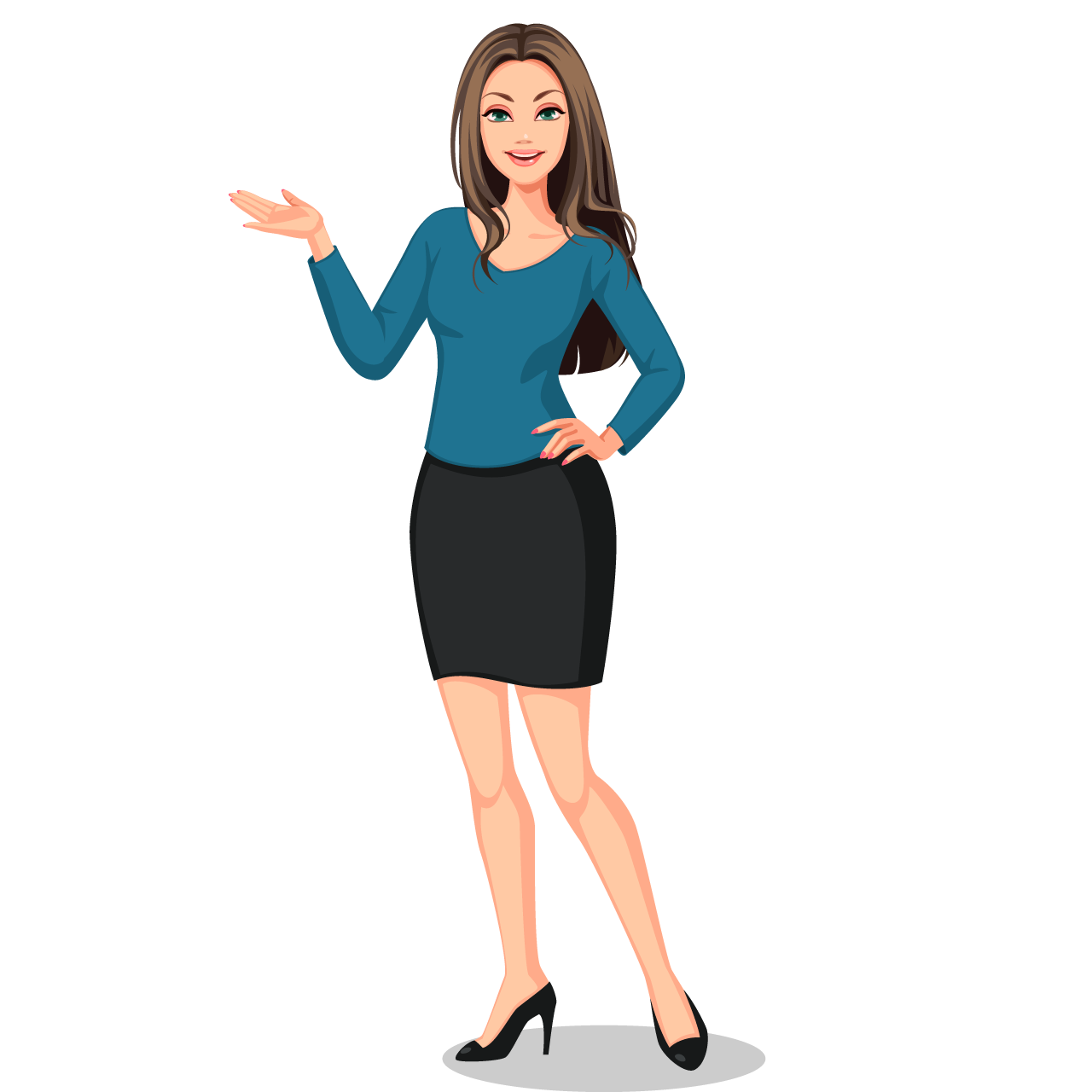 Business woman illustration cartoon clipart transparent background