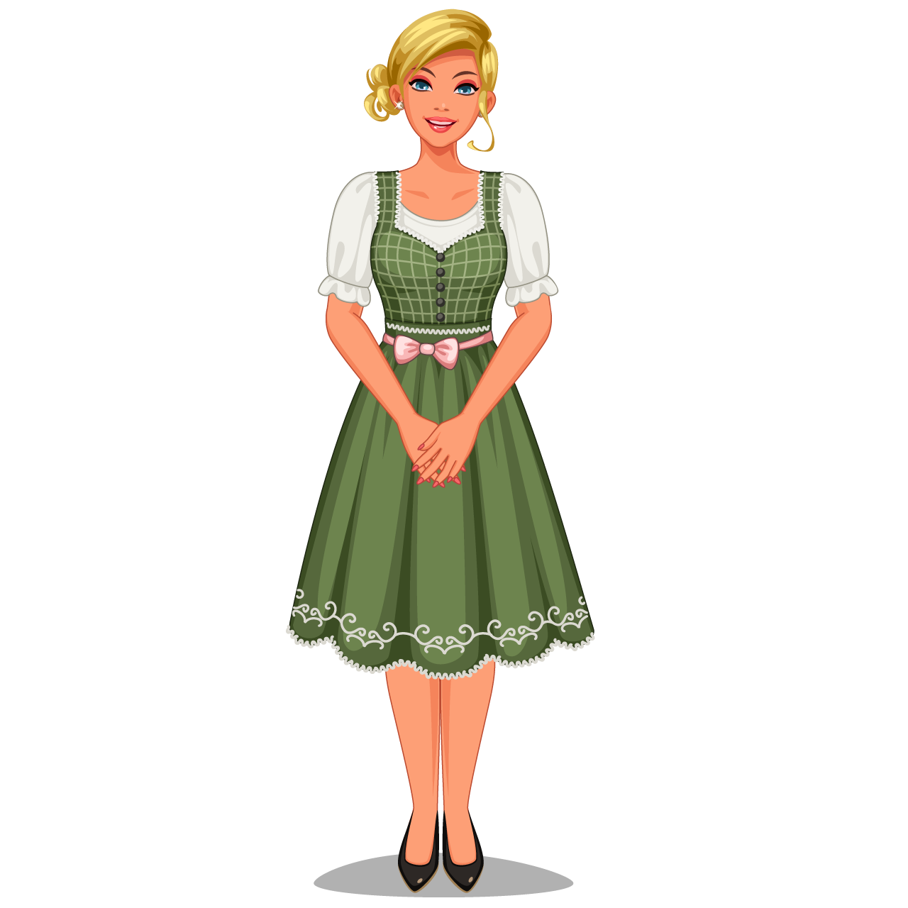 Illustration german their traditional costume female clipart image
