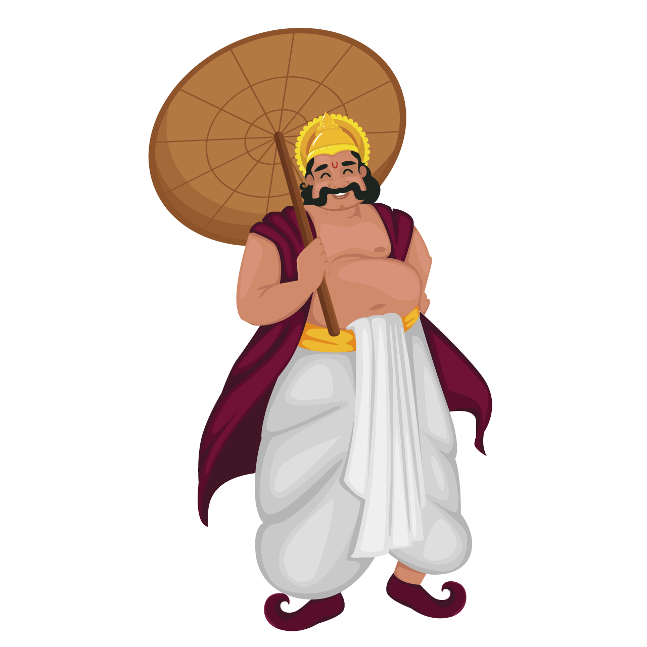 Happy onam festival kerala king mahabali transparent background png