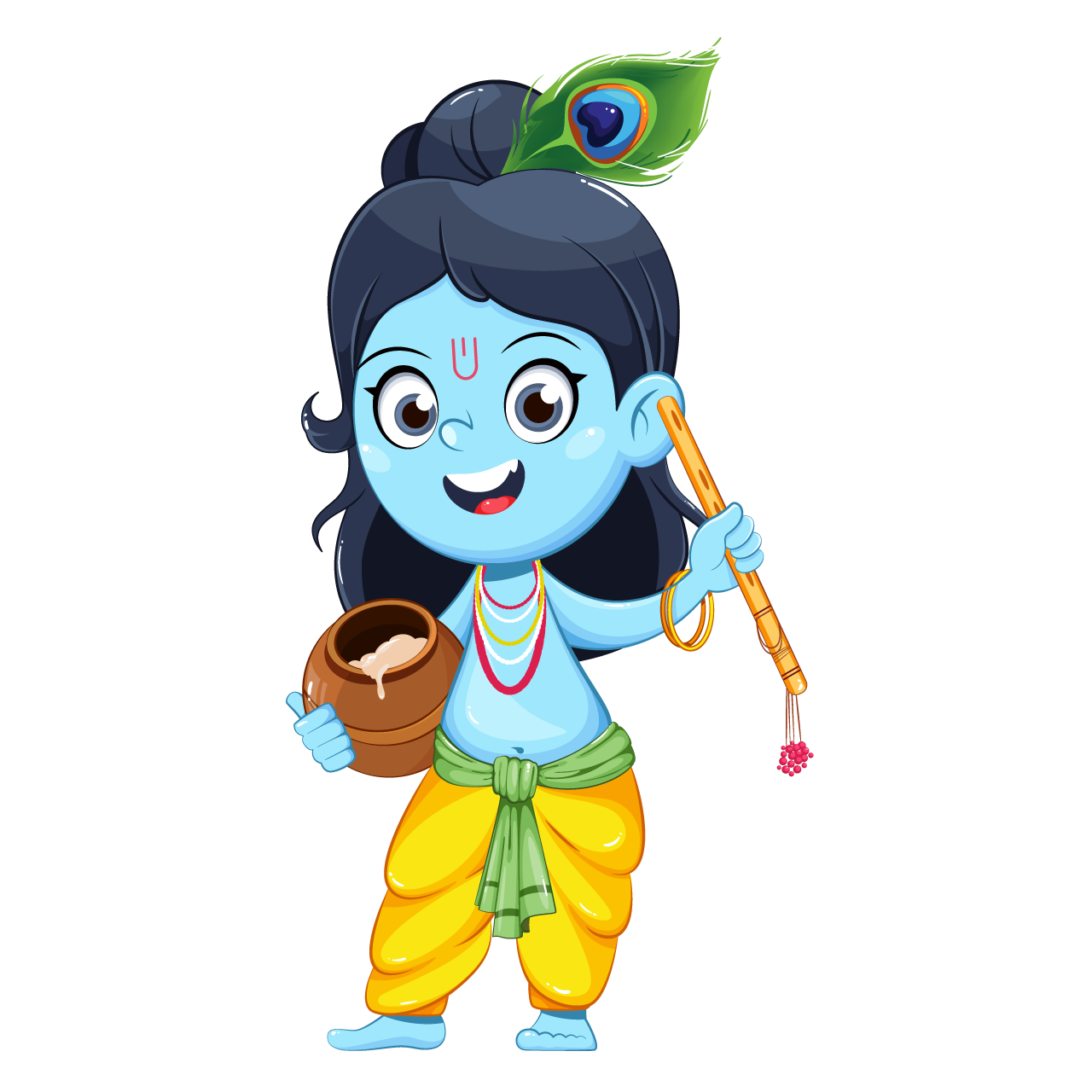 Indian clipart happy krishna janmashtami transparent background png