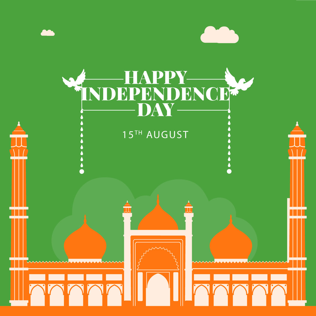 Creative happy indian independence day banner design cartoon illustration image