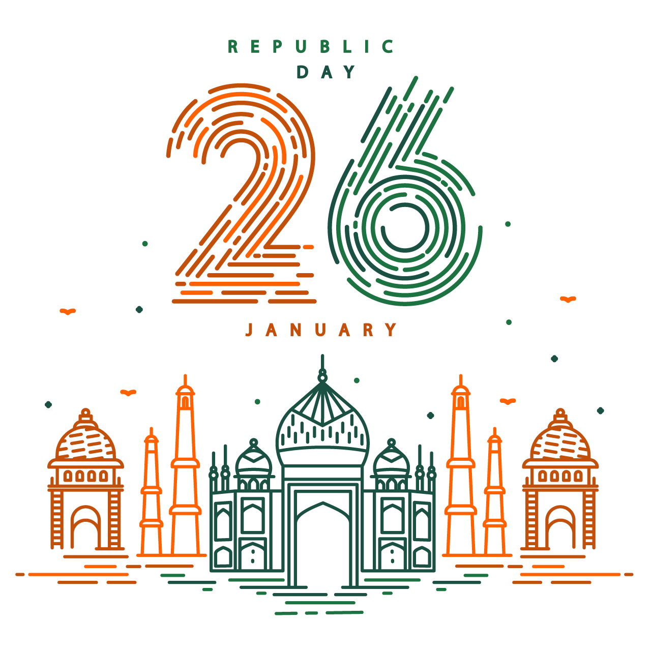 India republic day background cartoon illustration image transparent background png