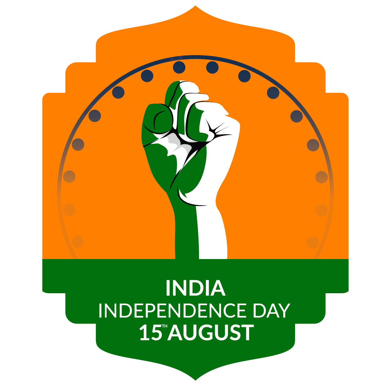 Indian flag clipart celebrating 15 august happy independence day banner