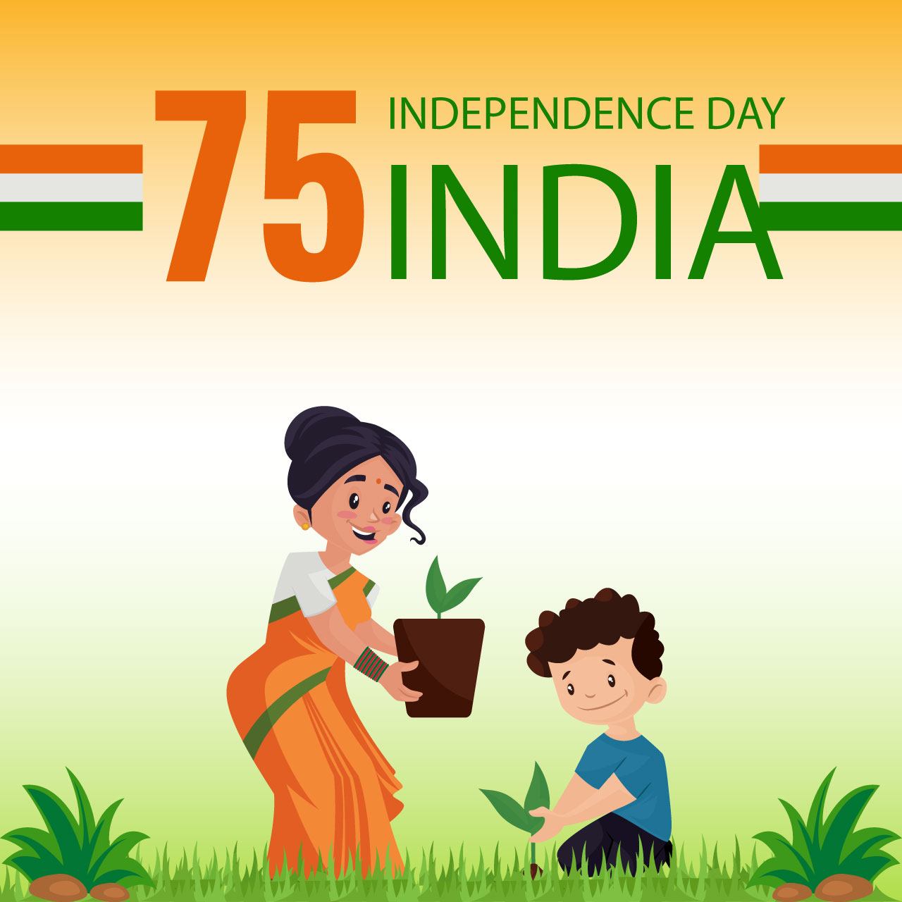 Indian flag clipart celebrating 15 august happy independence day
