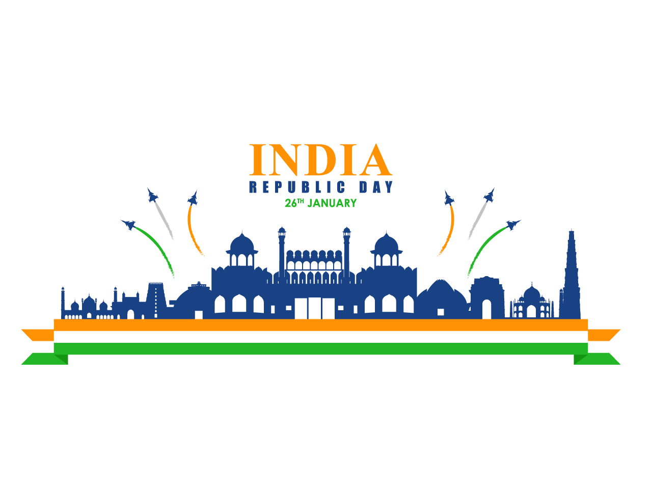 Indian flag clipart illustration happy indian republic day 26 january transparent background png