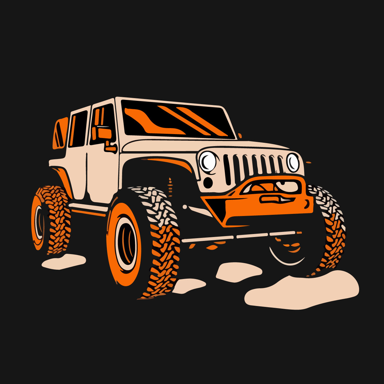 Offroad illusttration logo sticker cartoon illustration hand drawing sketch