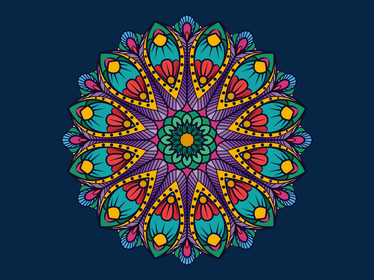 Ornamental mandala clipart illustration cartoon image