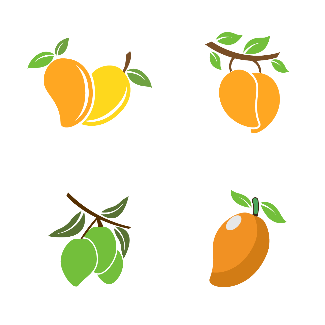 Mango cartoon logo template icon designs transparent background