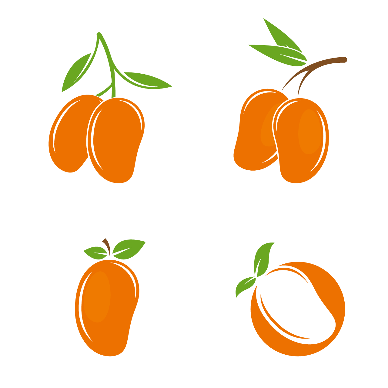 Mango flat style logo transparent background