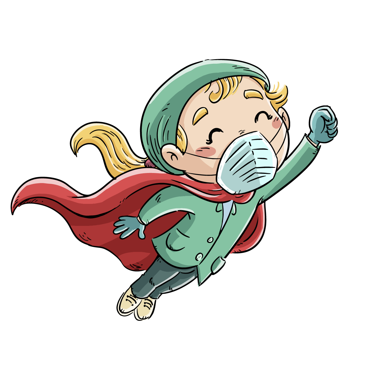 Medical clipart nurse girl superhero flying cartoon illustration image