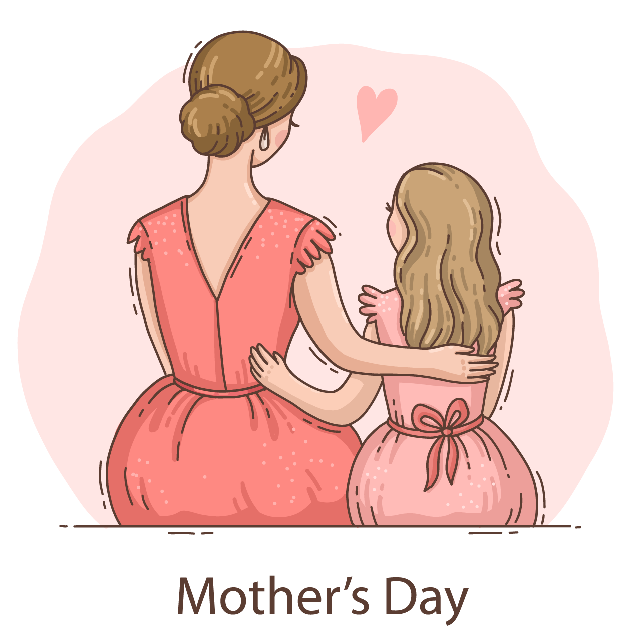 Hand drawing mothers day illustration clipart transparent background