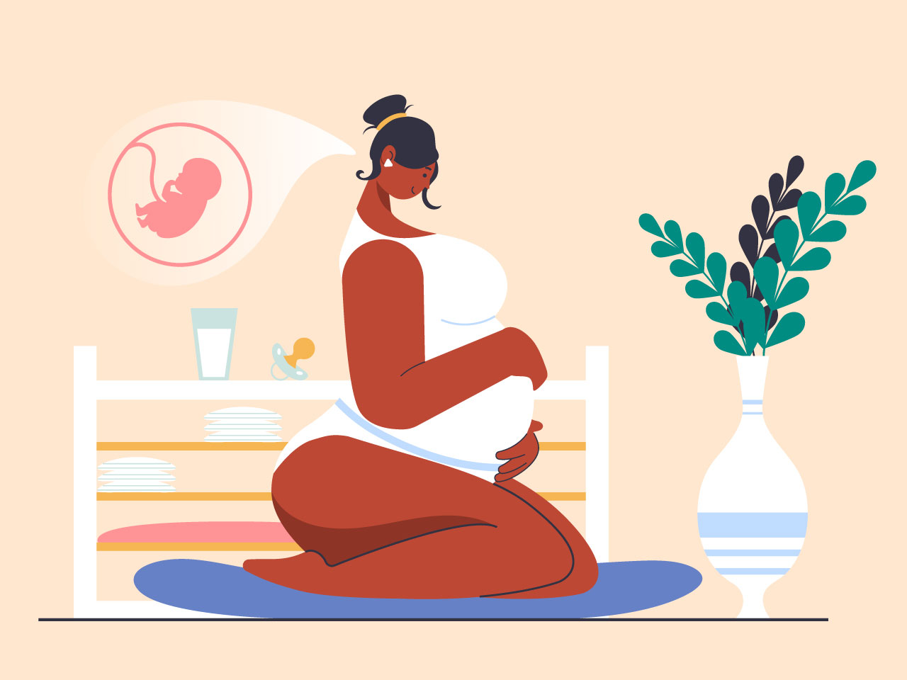 Pregnancy web concept cartoon clipart