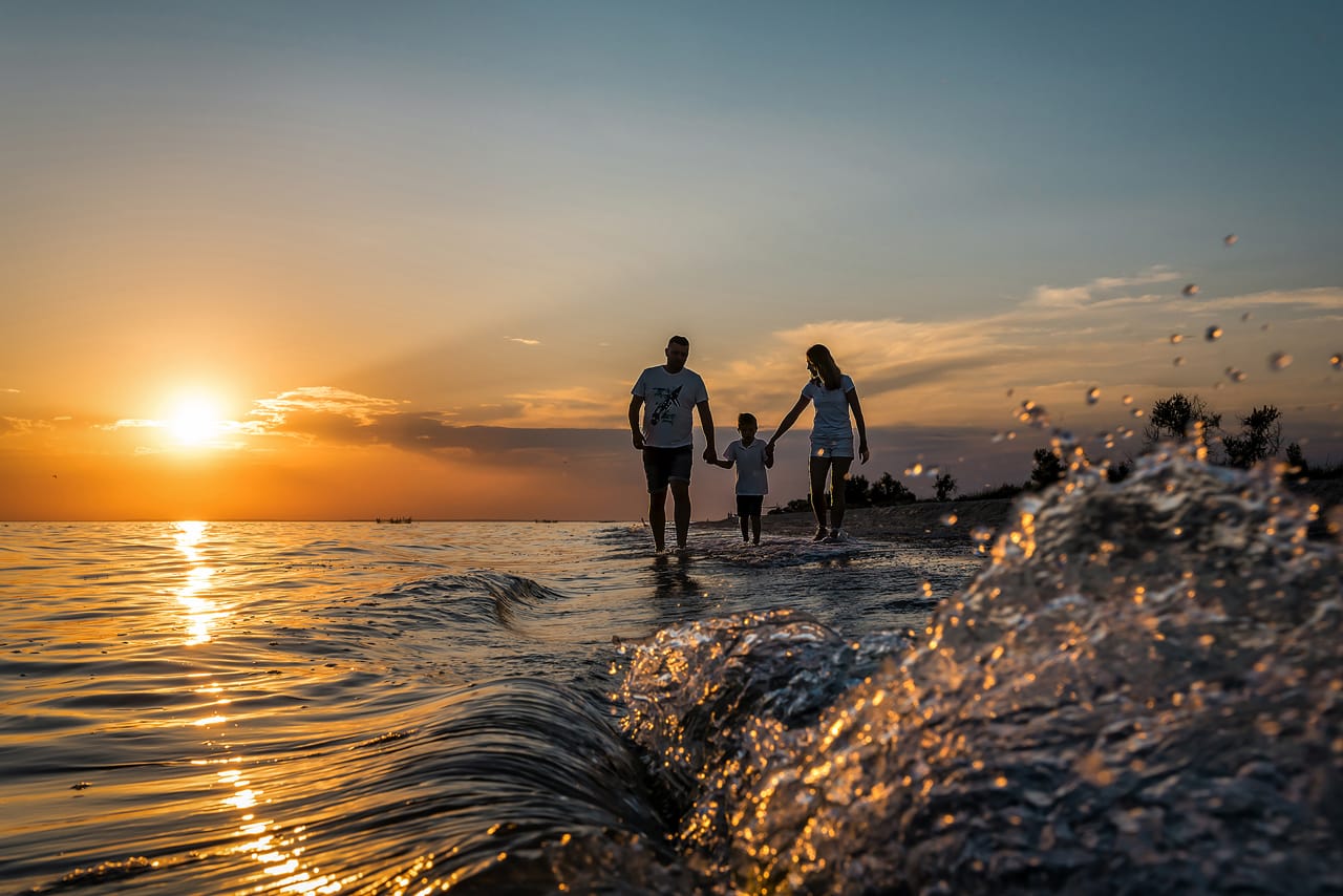 Related image family silhouette sunset beach