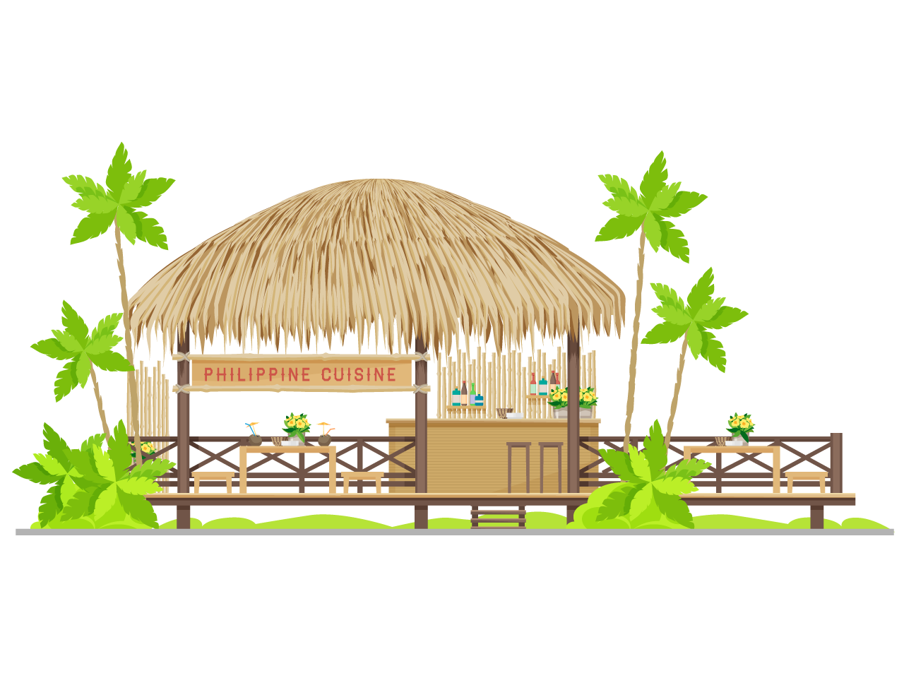 Philippine clipart  cuisine restaurant building cartoon illustration image transparent background png