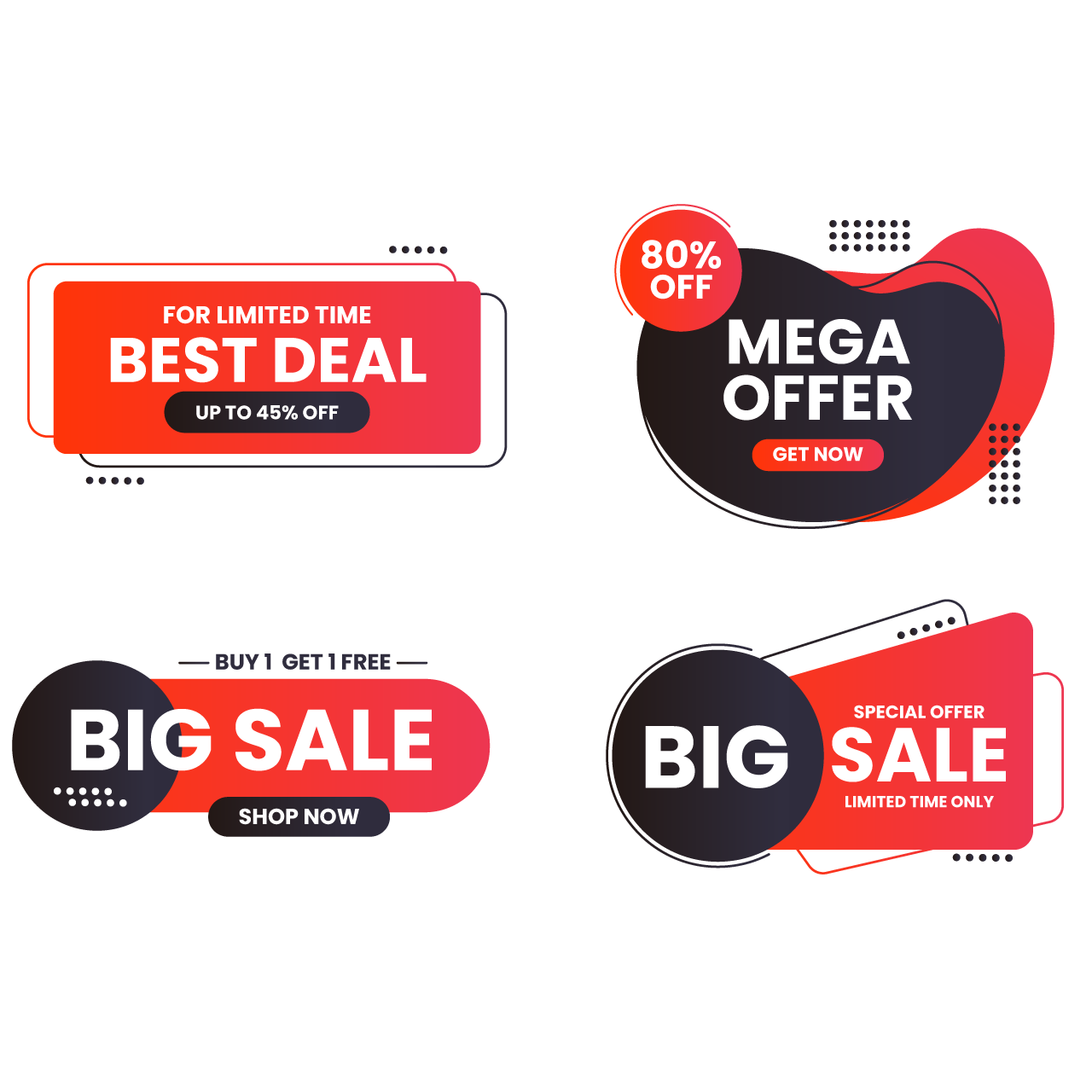 Sale clipart label set with best deal