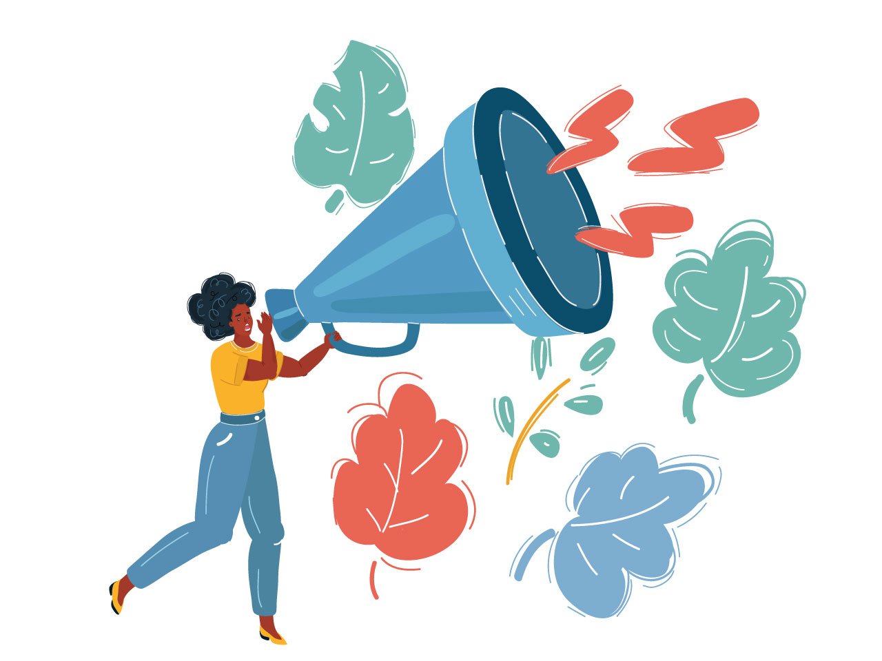 Sale clipart woman with megaphone