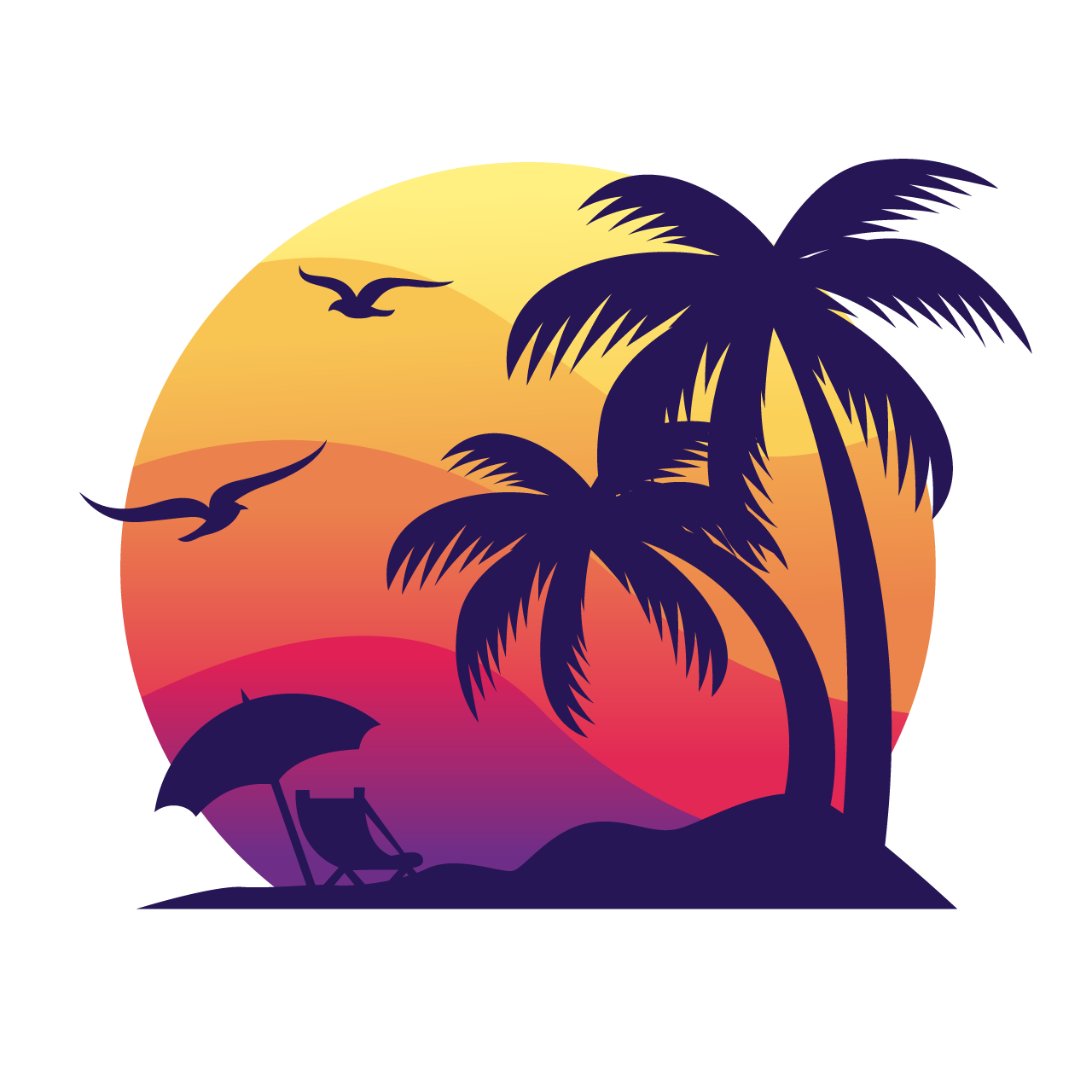 sun beach clipart