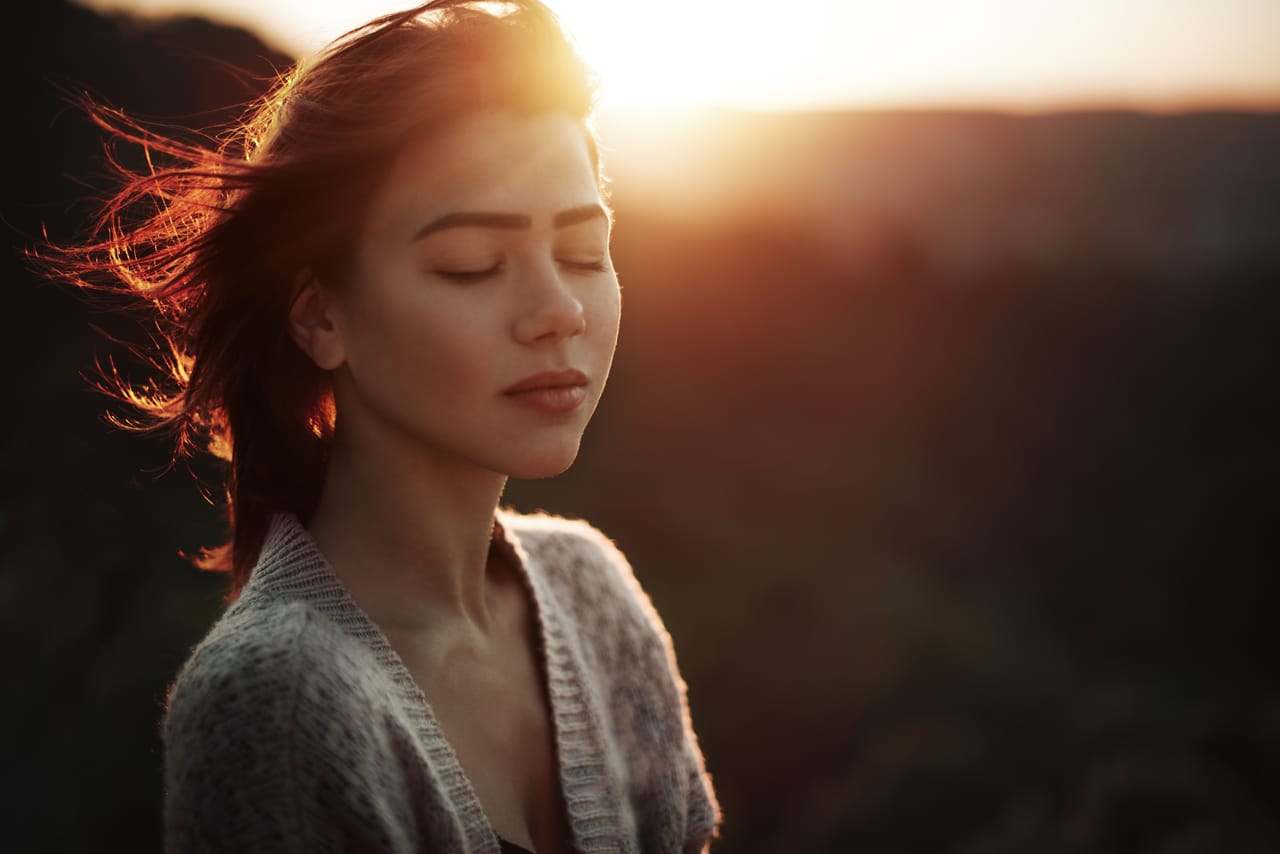 Related image woman with closed eyes