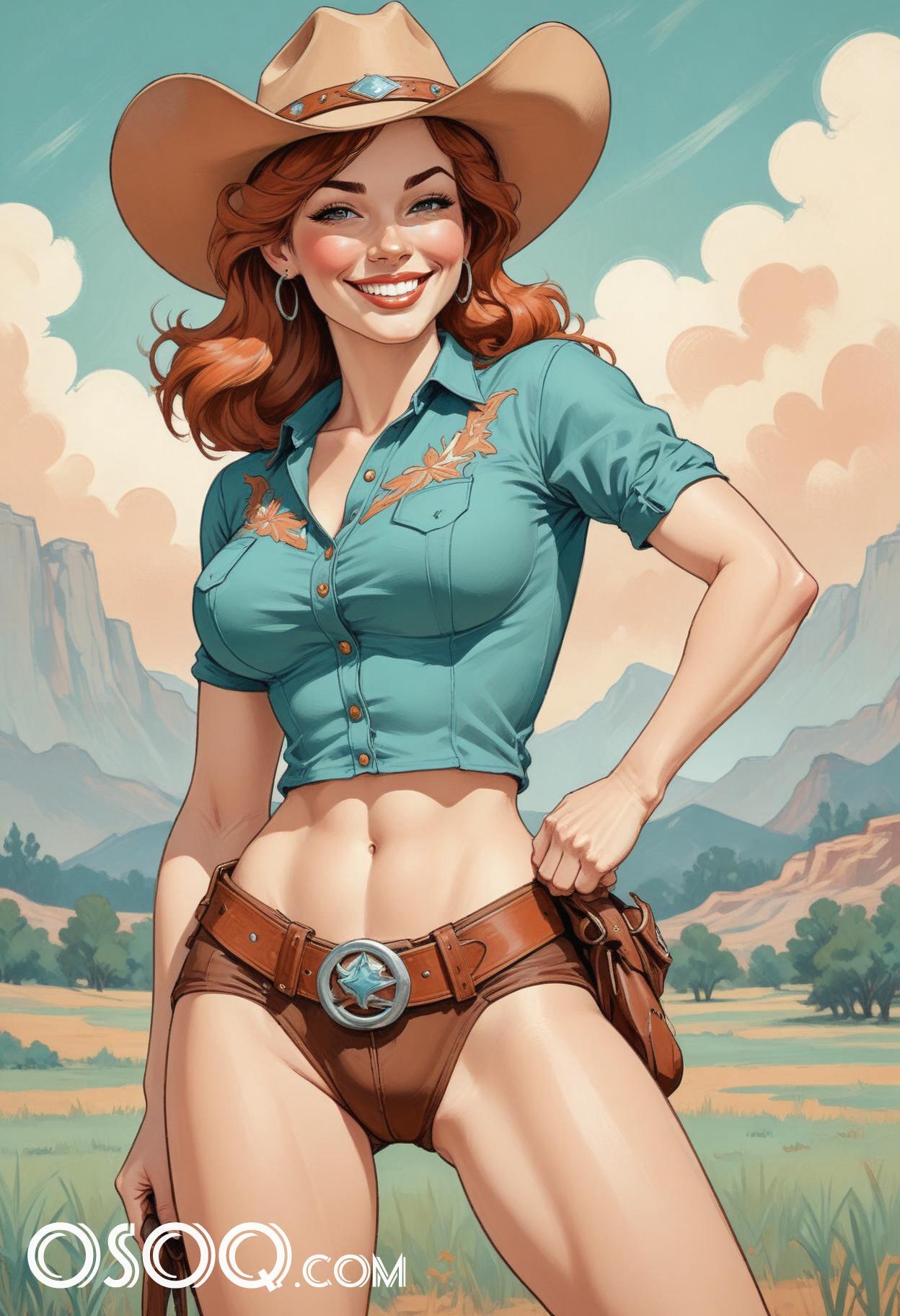 Cowgirl drawing 02