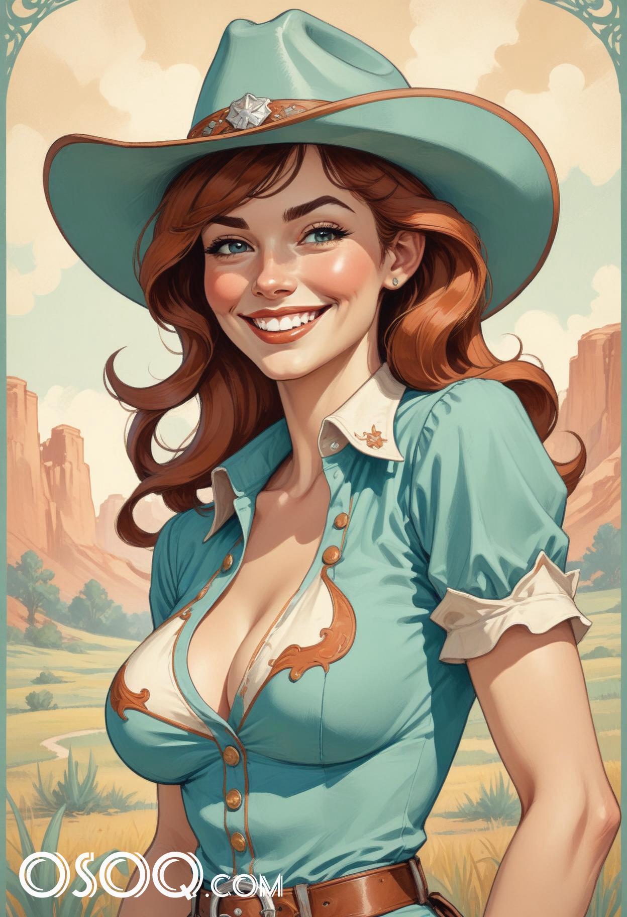 Cowgirl drawing 10