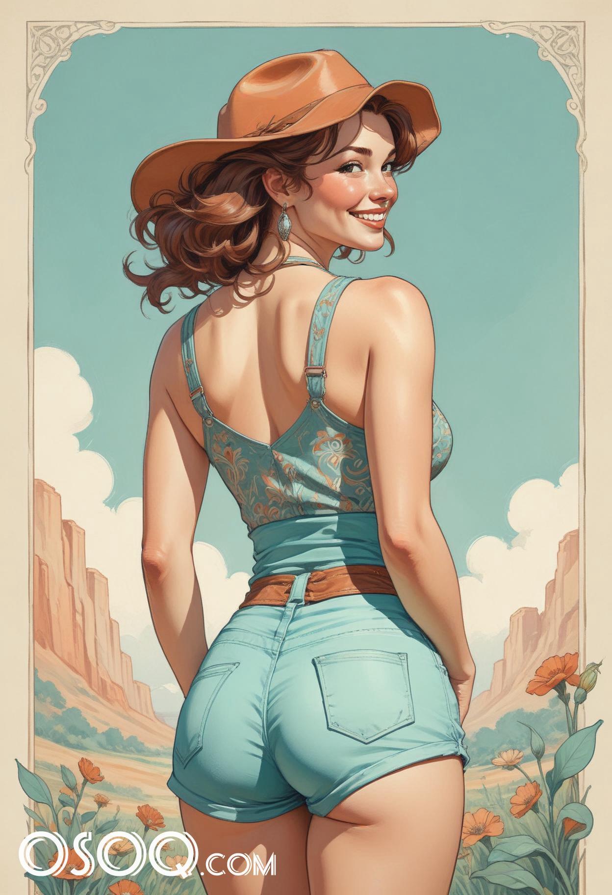 Cowgirl drawing 16