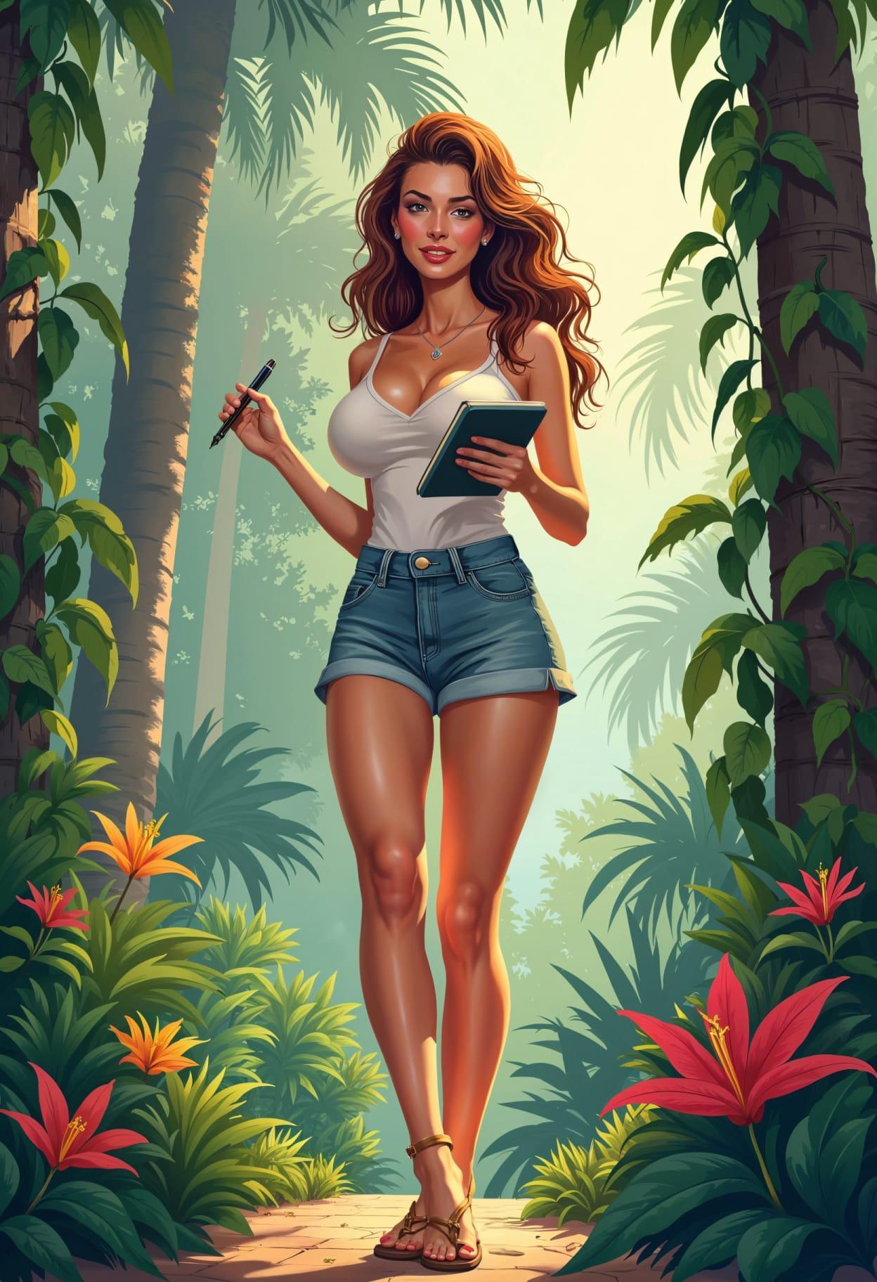 Adventure travel jungle cartoon caricature cute drawing free arts 04