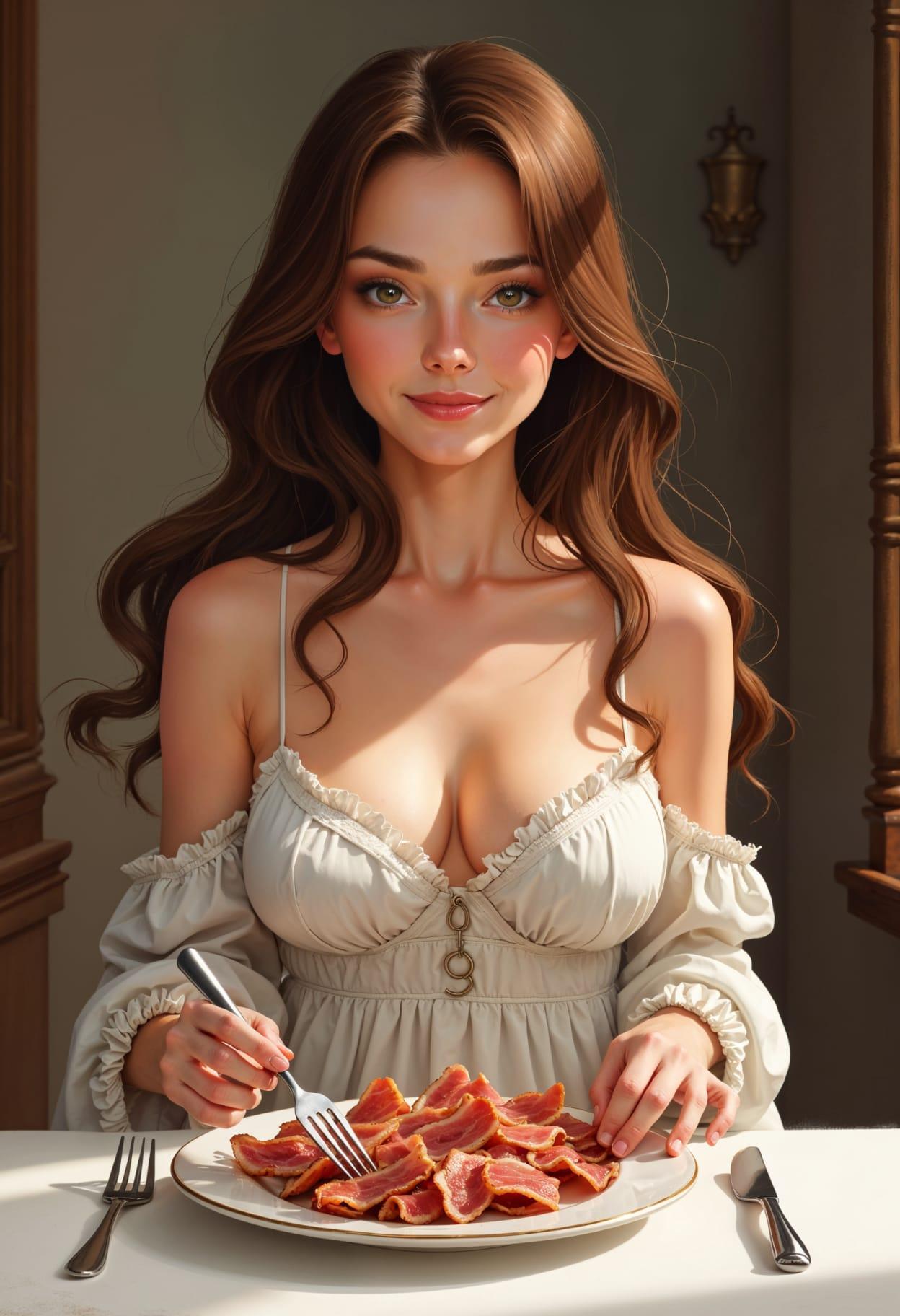 Bacon cartoon caricature cute drawing 20