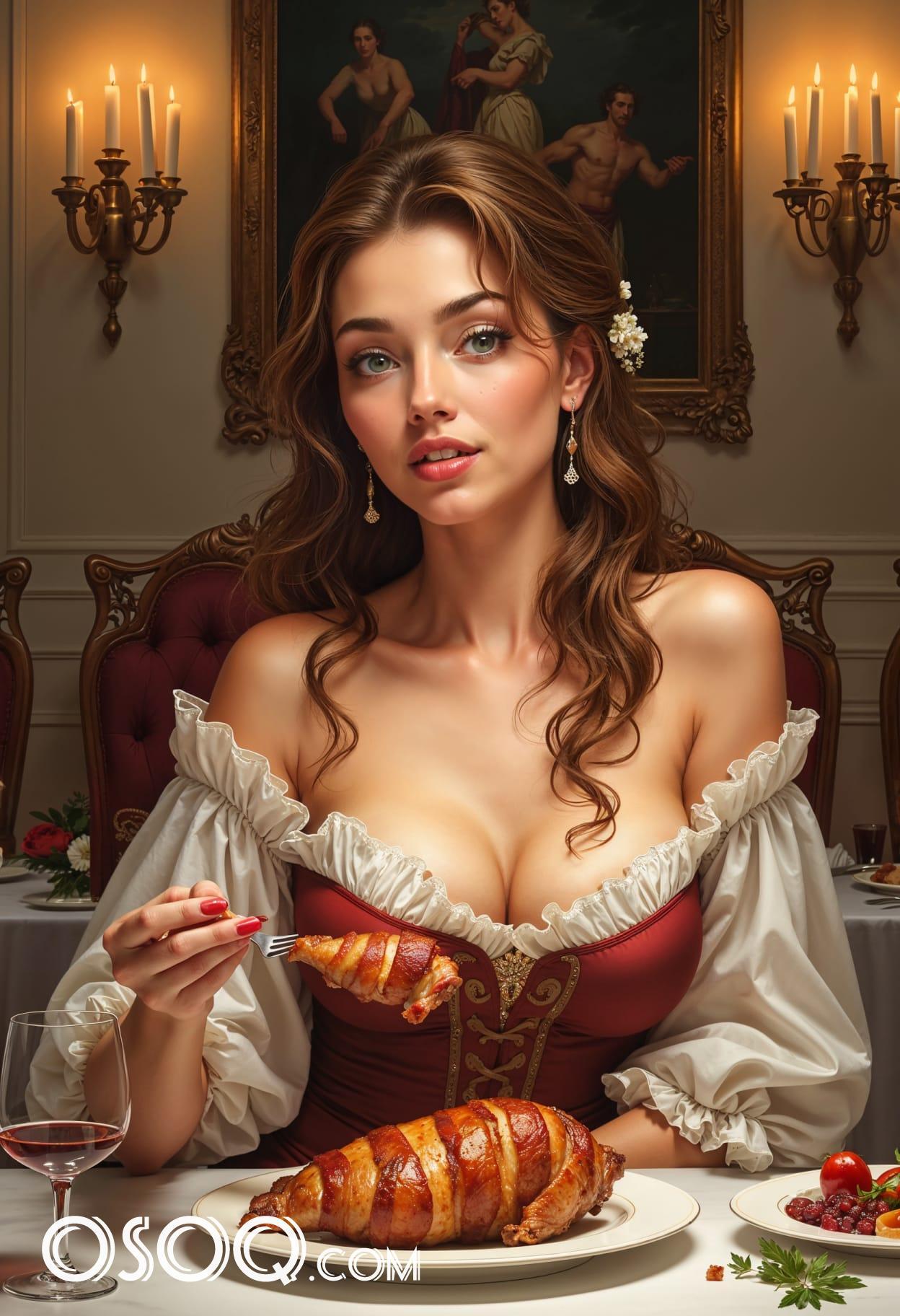 Bacon salad cartoon caricature cute drawing 11