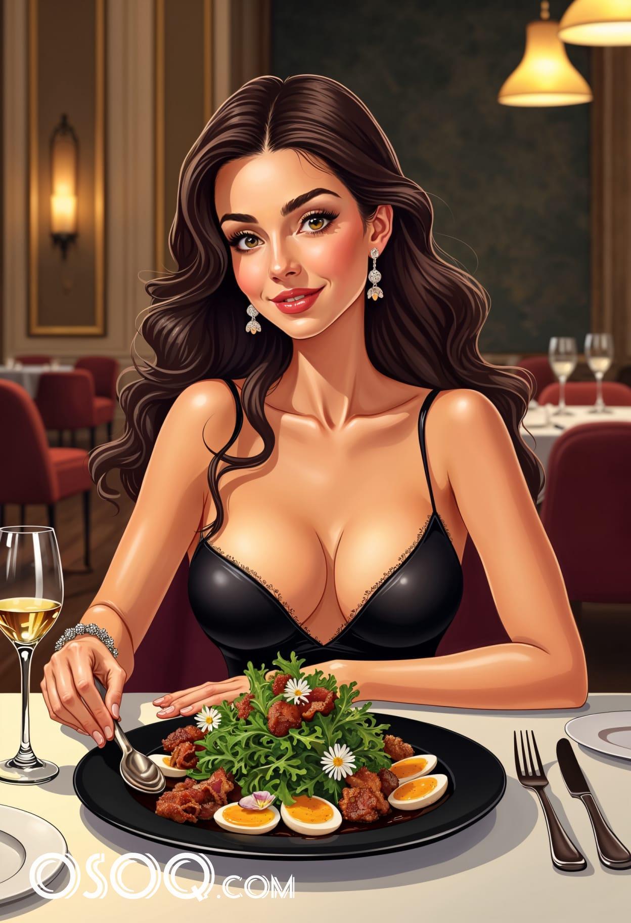 Bacon wrapped chicken cartoon caricature cute drawing 17