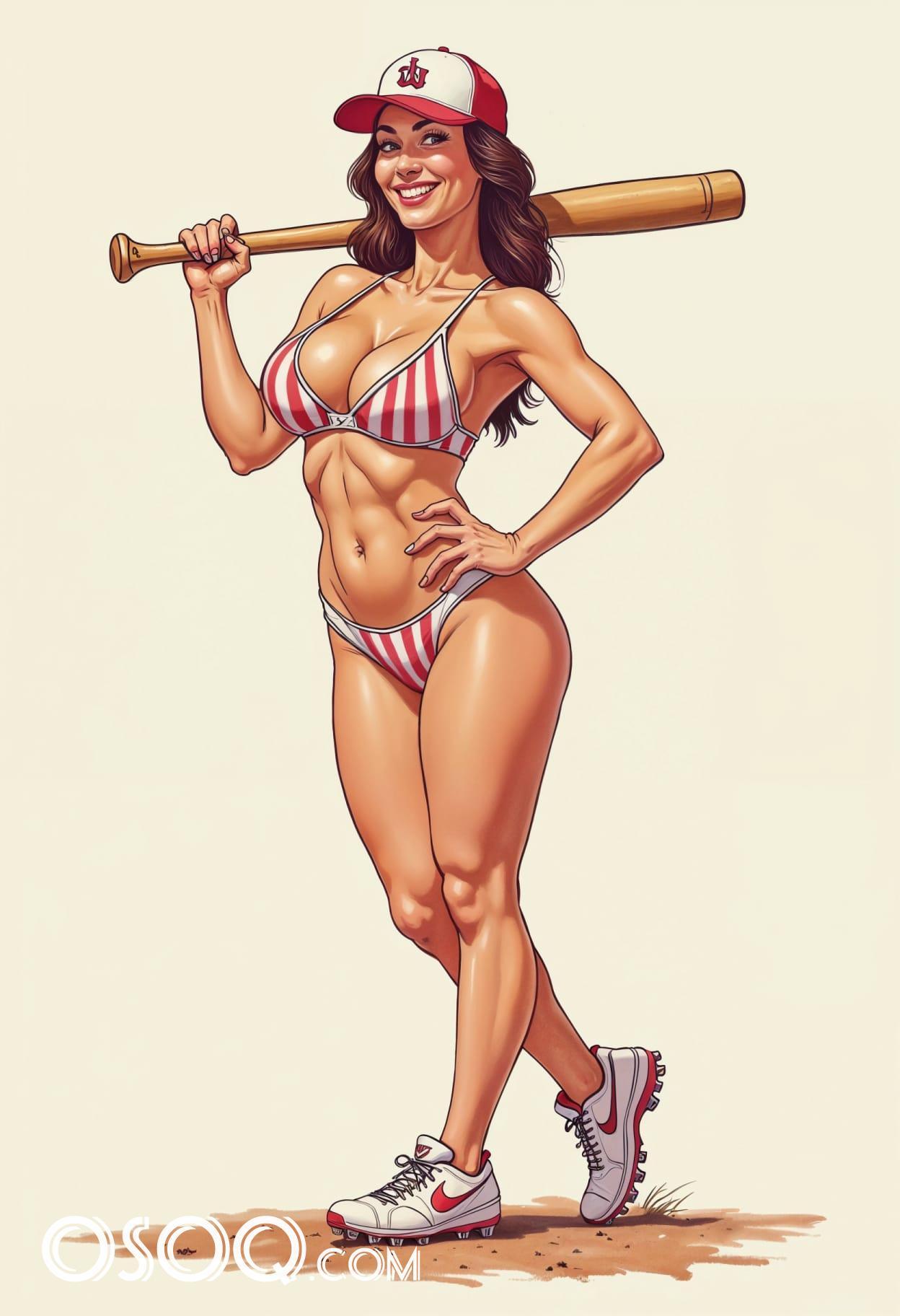 Baseball fashion cartoon cute drawing free arts 03