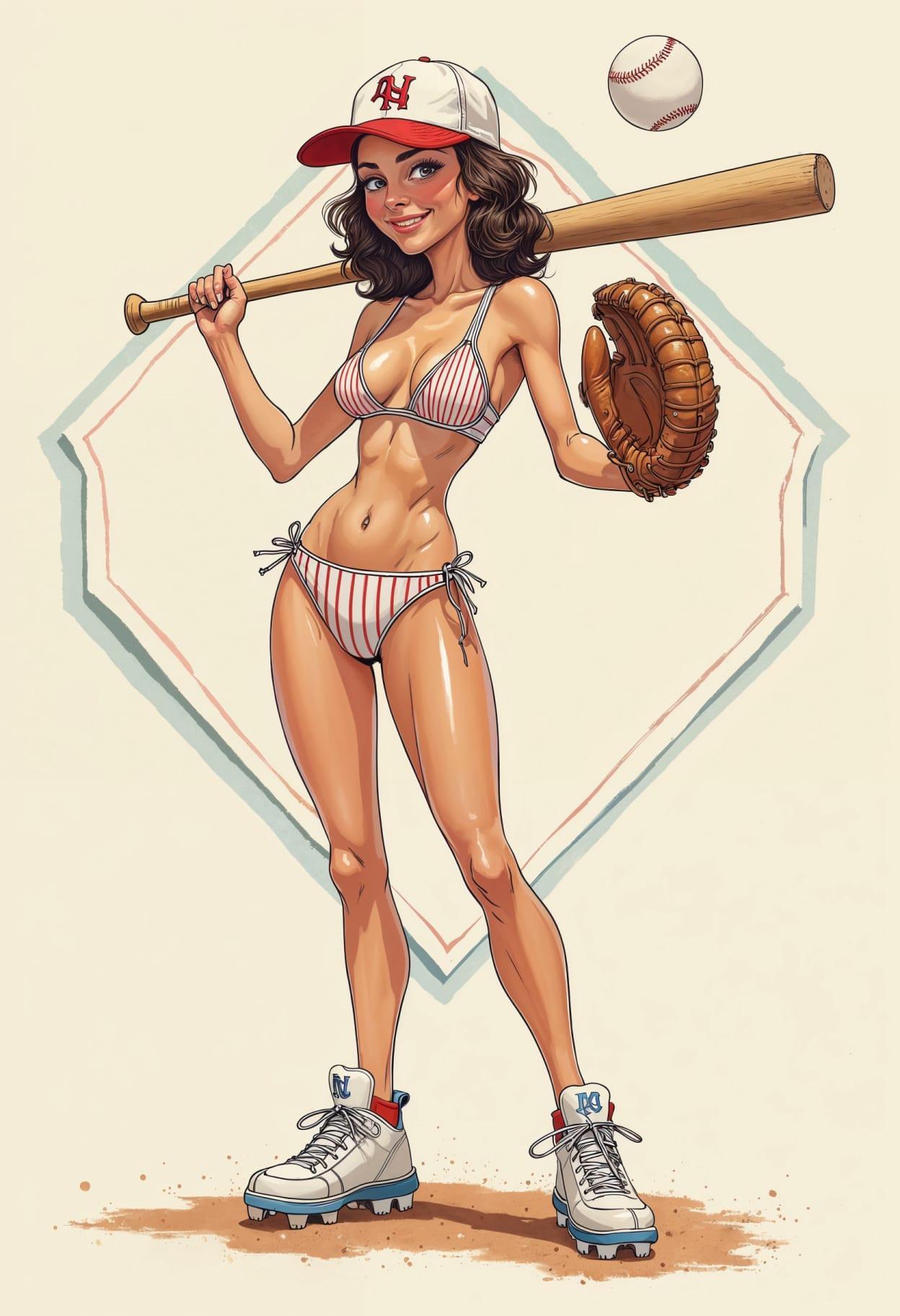 Baseball hats cartoon cute drawing free arts 02