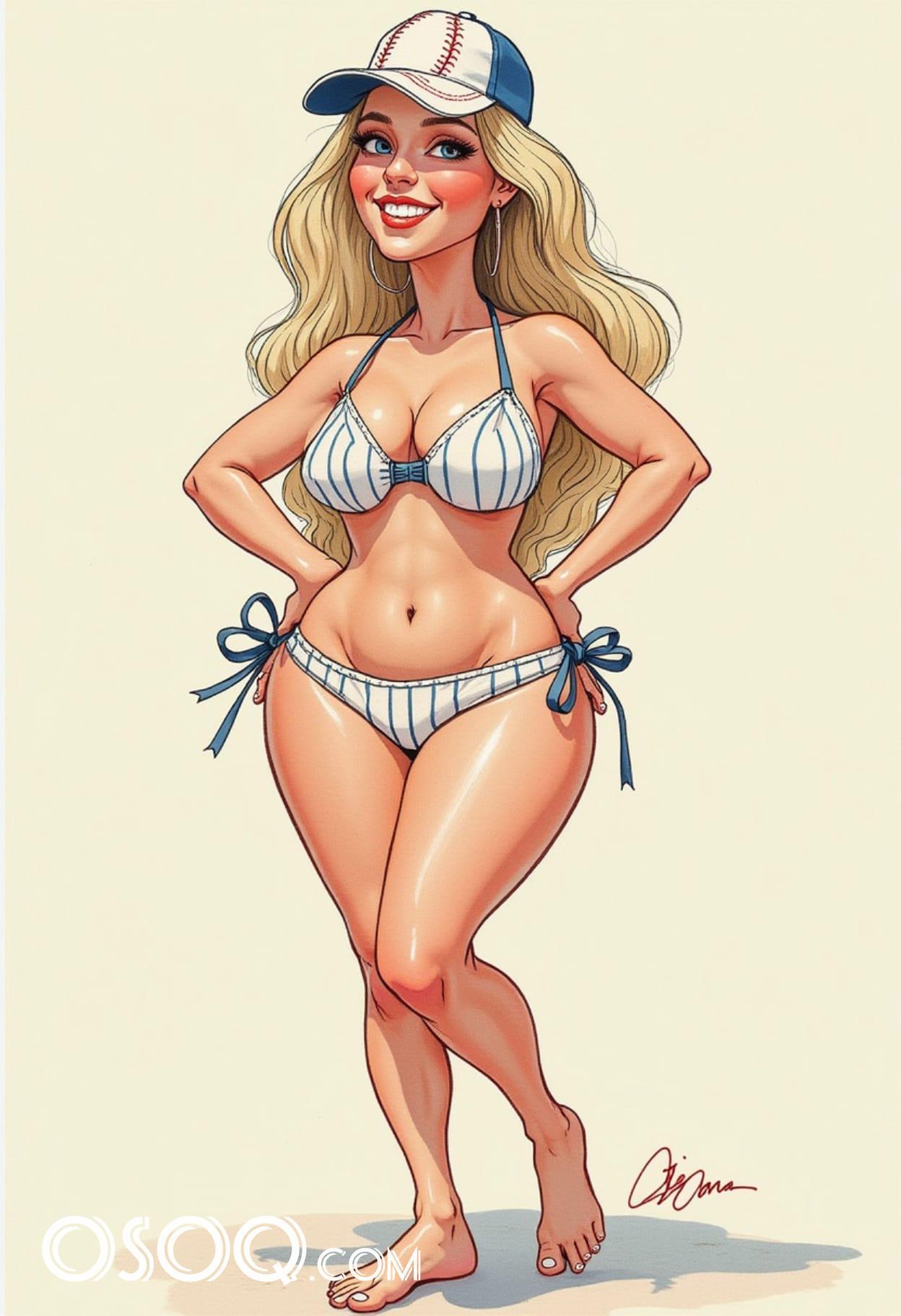 Baseball mom cartoon cute drawing free arts 01