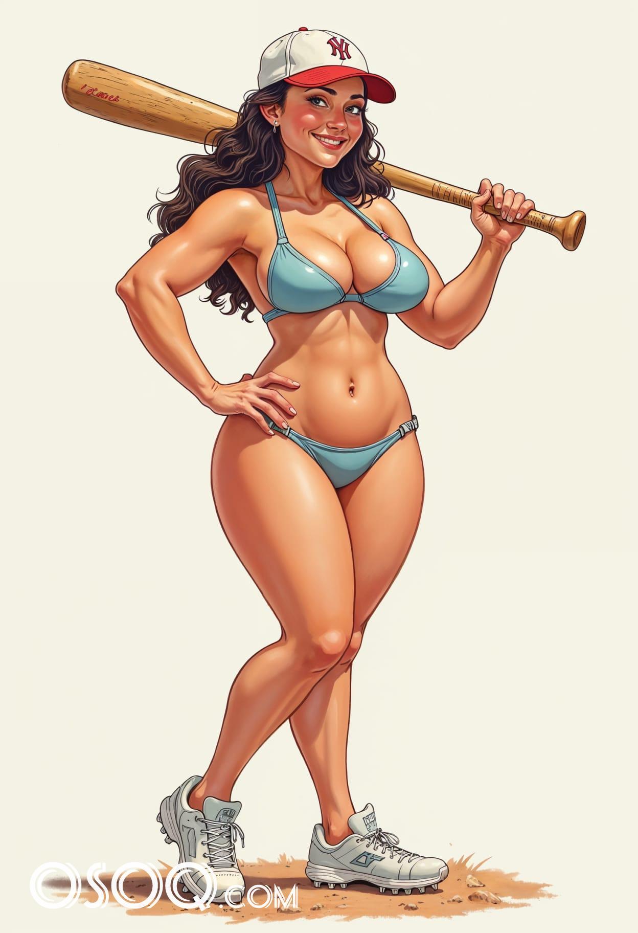 Baseball mom cartoon cute drawing free arts 07