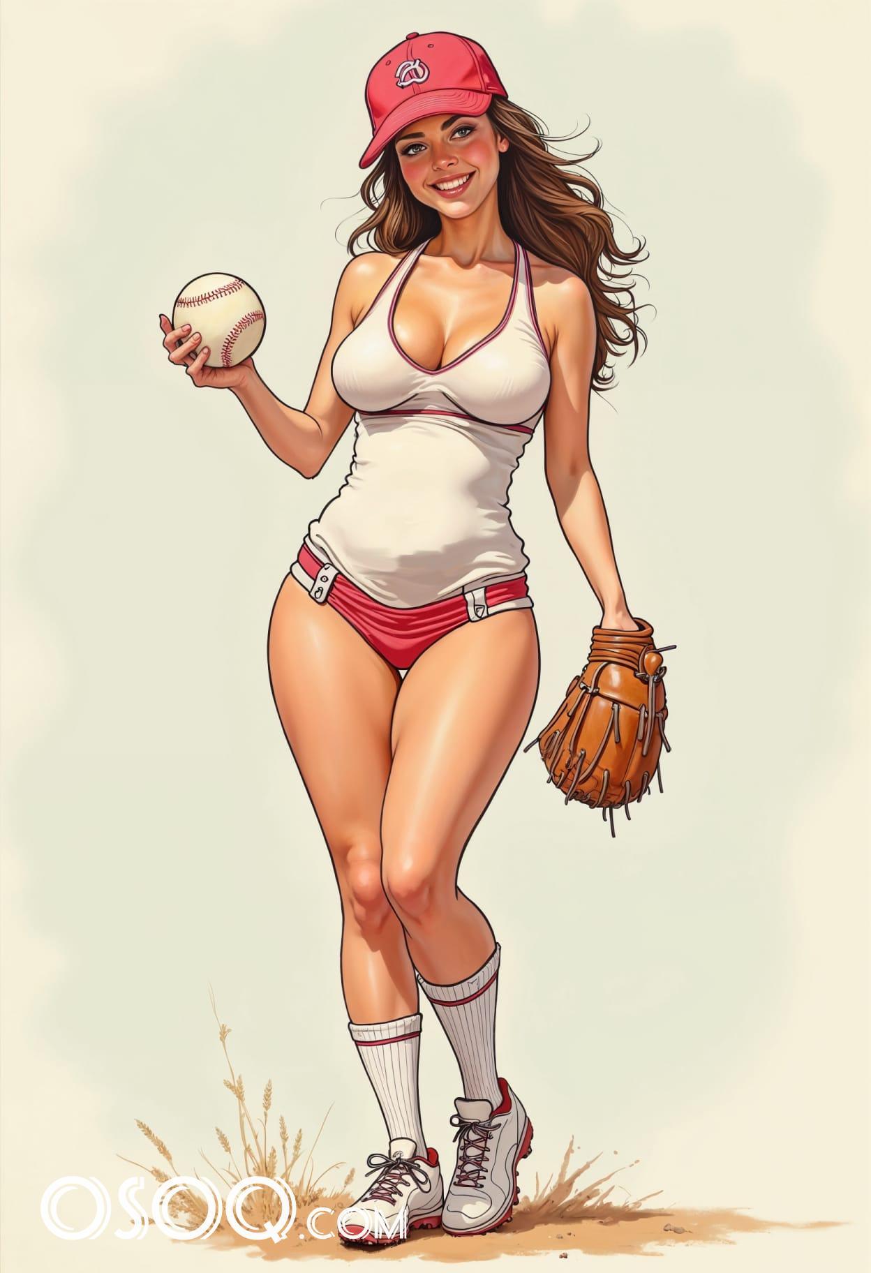 Baseball mom cartoon cute drawing free arts 09
