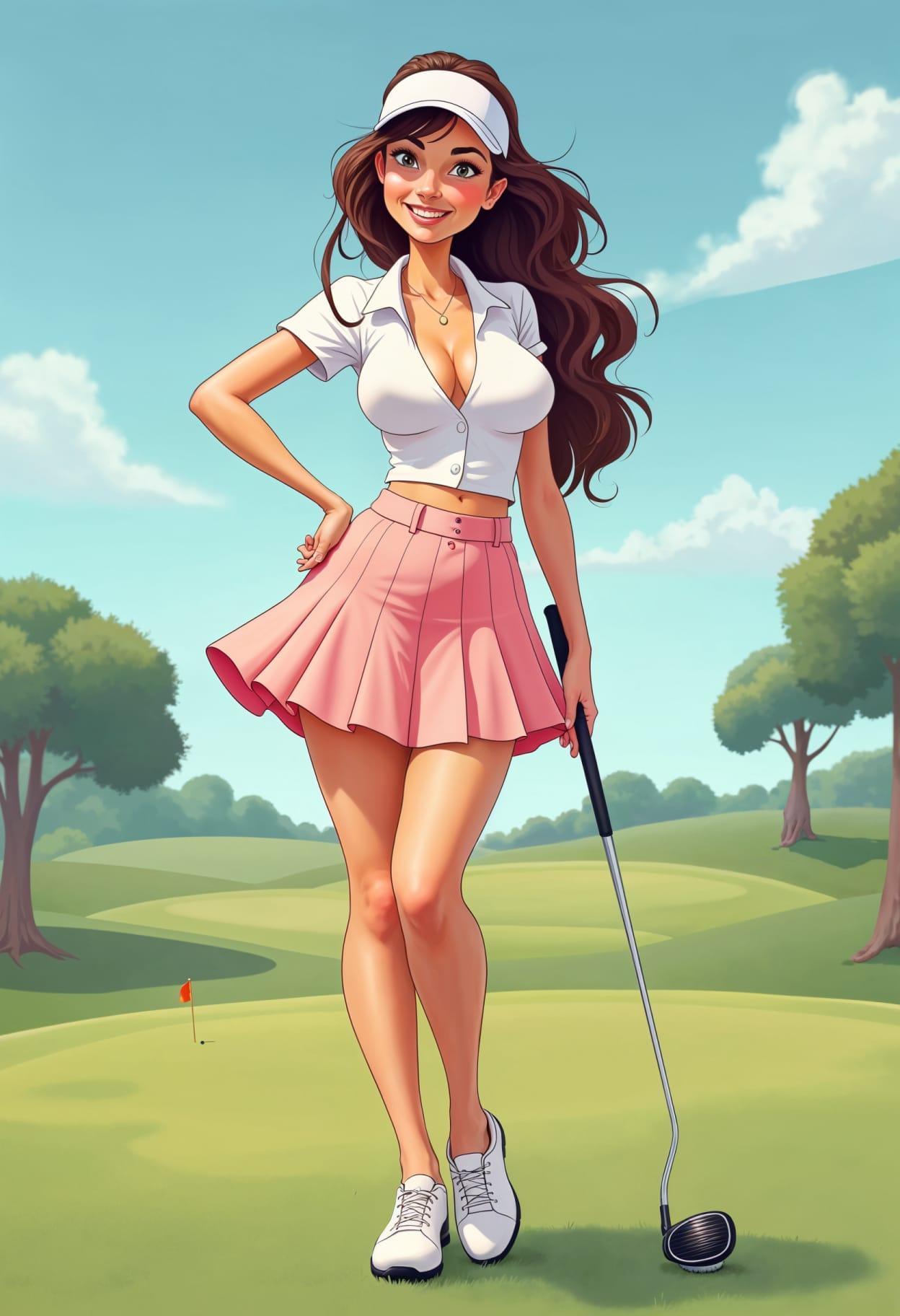 Golf aesthetic cartoon cute drawing free arts 08