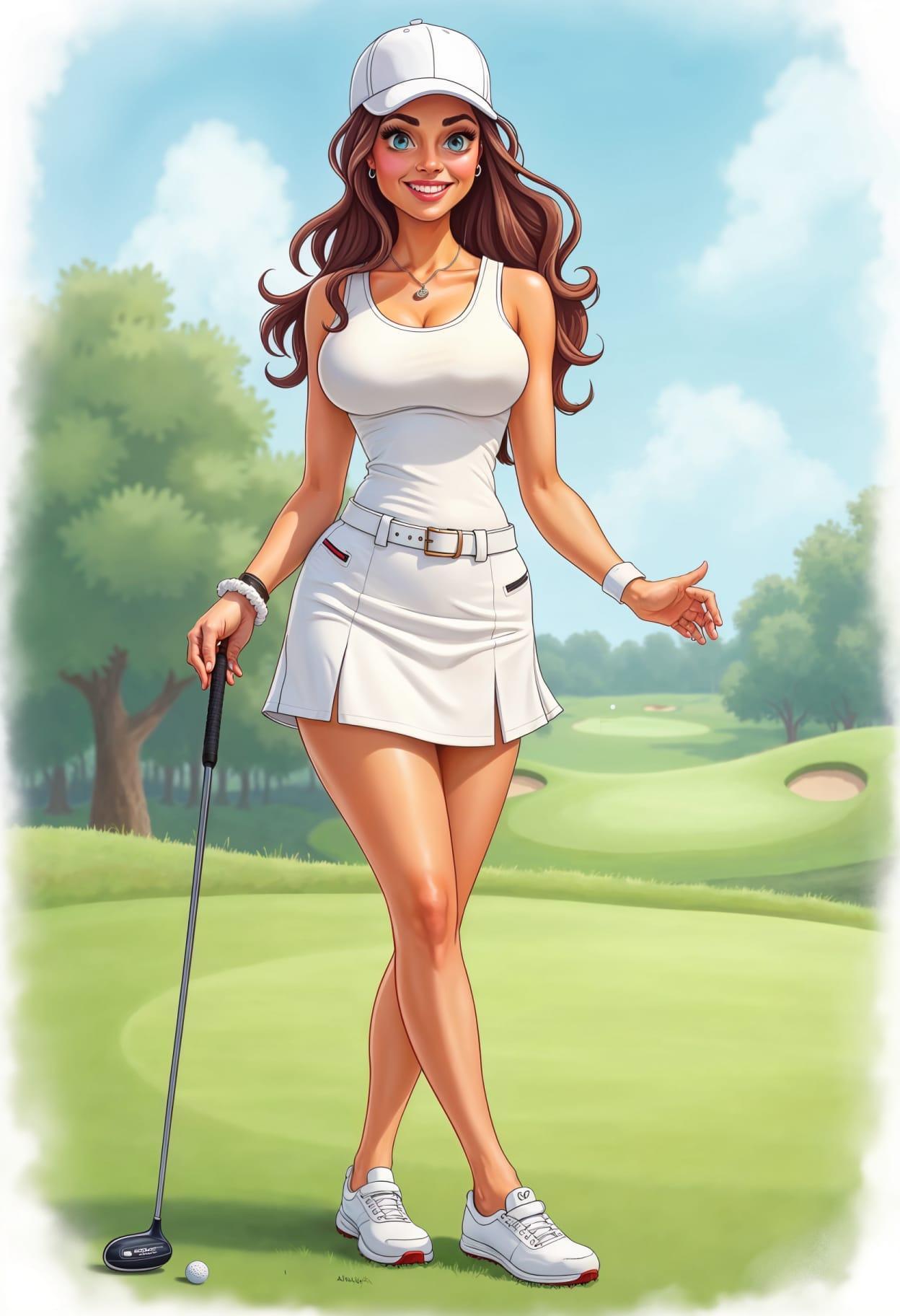 Golf fashion cartoon cute drawing free arts 20