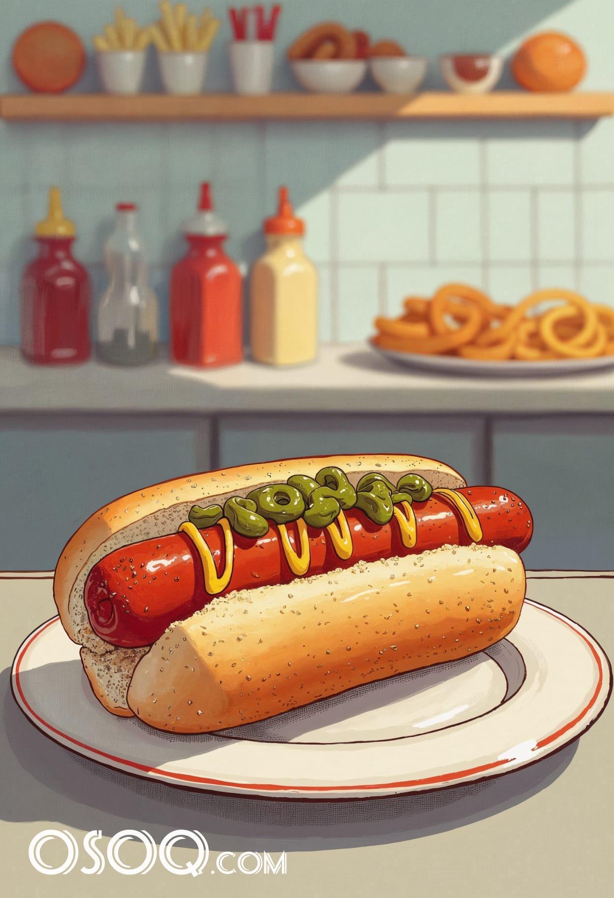 Hot dog dinner idea cartoon cute drawing free arts 19