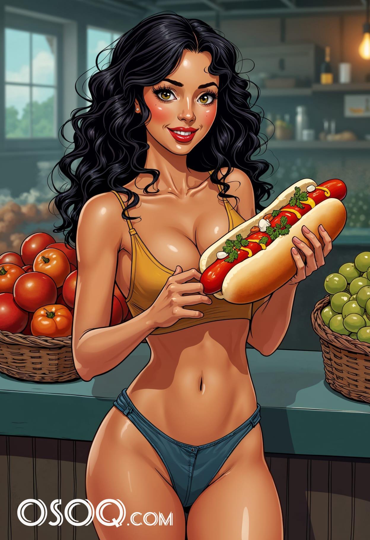 Hot dog toppings cartoon cute drawing free arts 07