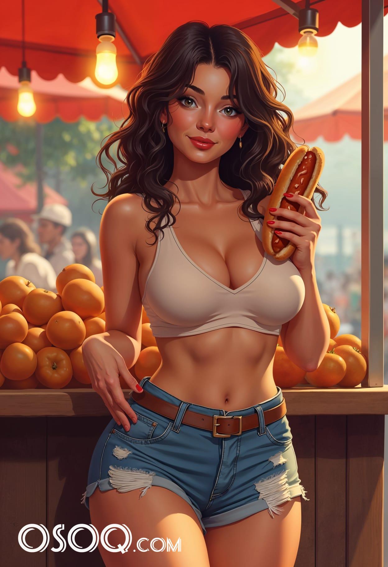 Hot dogs meals cartoon cute drawing free arts 03