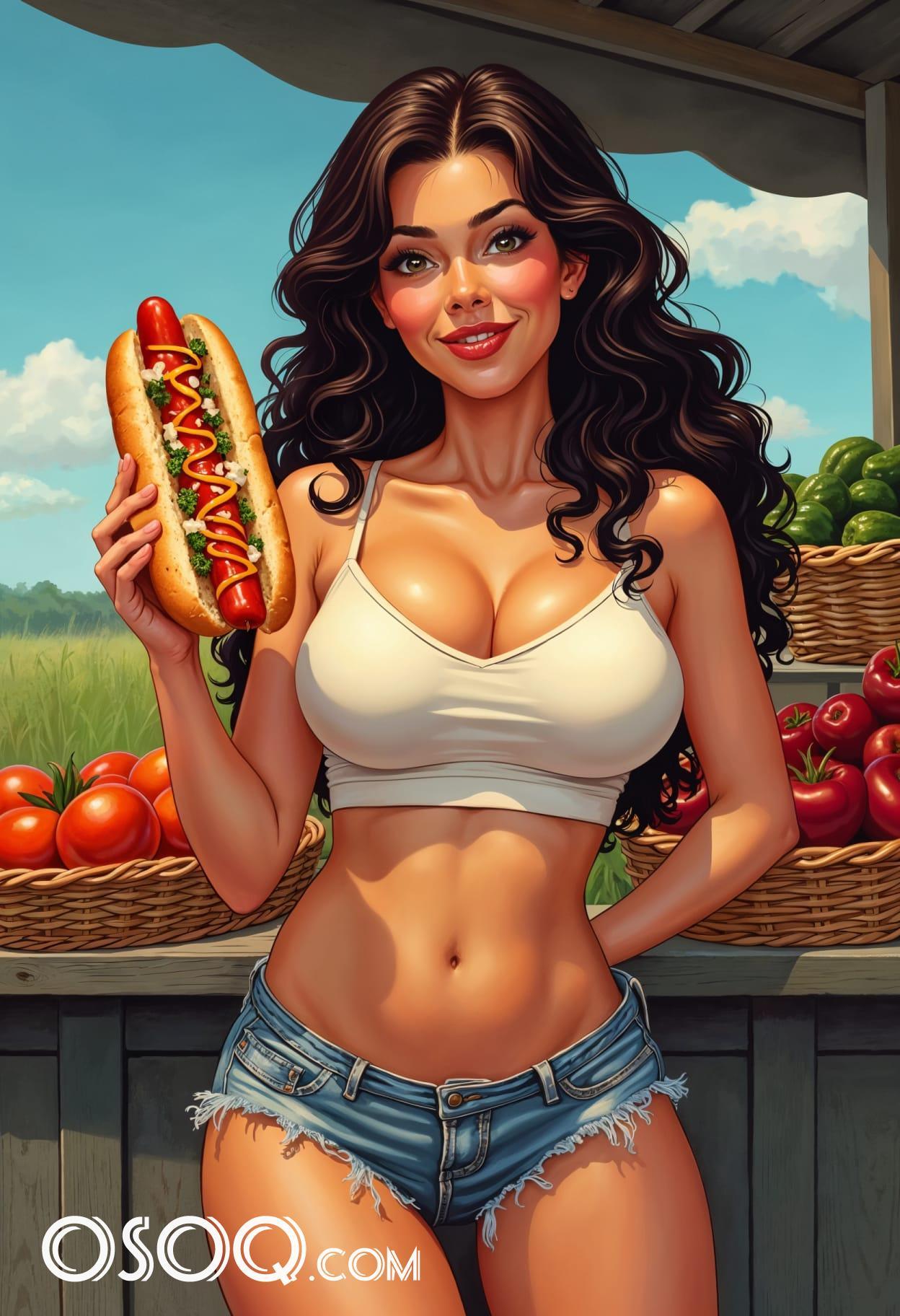Hot dogs meals cartoon cute drawing free arts 07