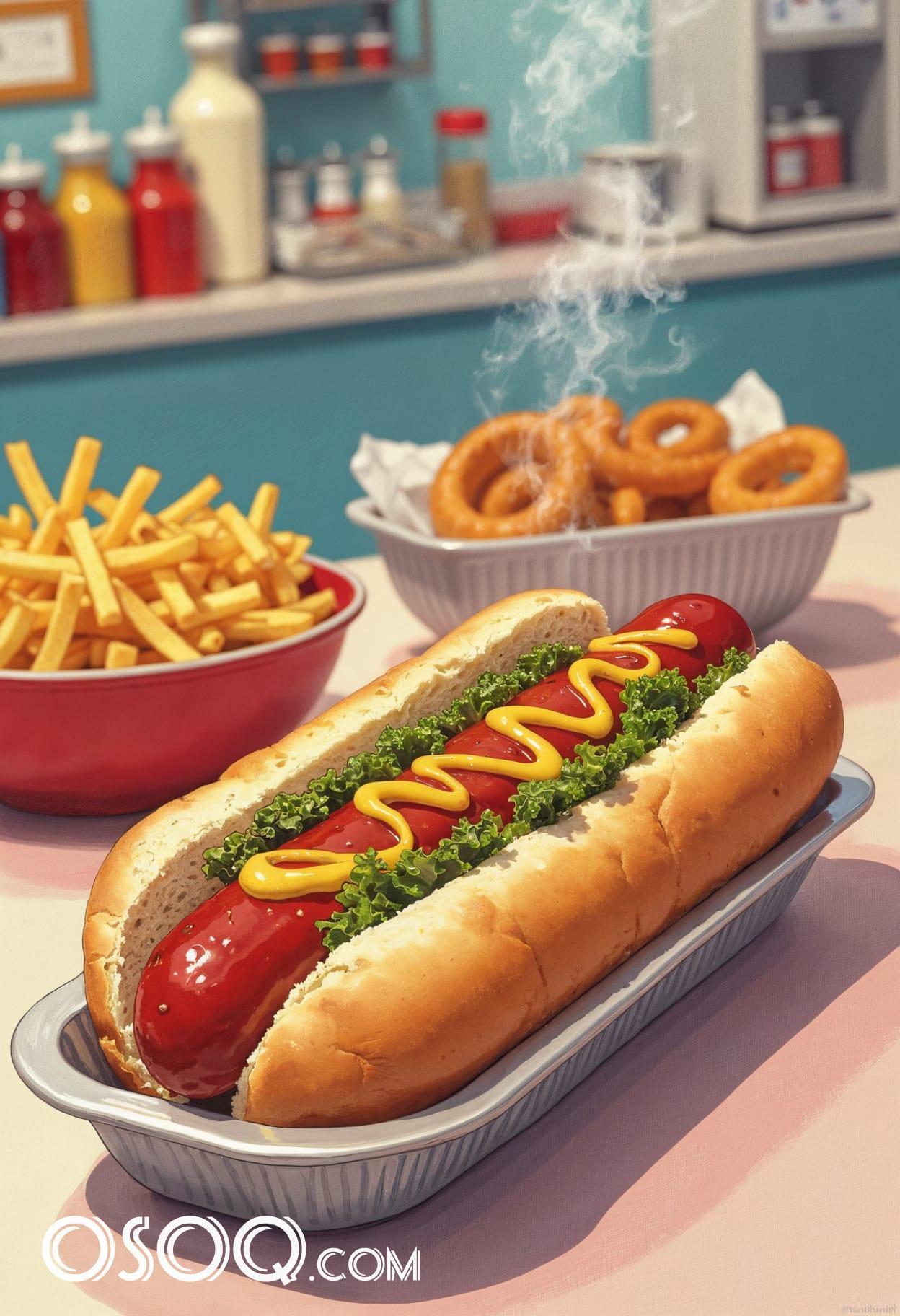 Hot dogs meals cartoon cute drawing free arts 19