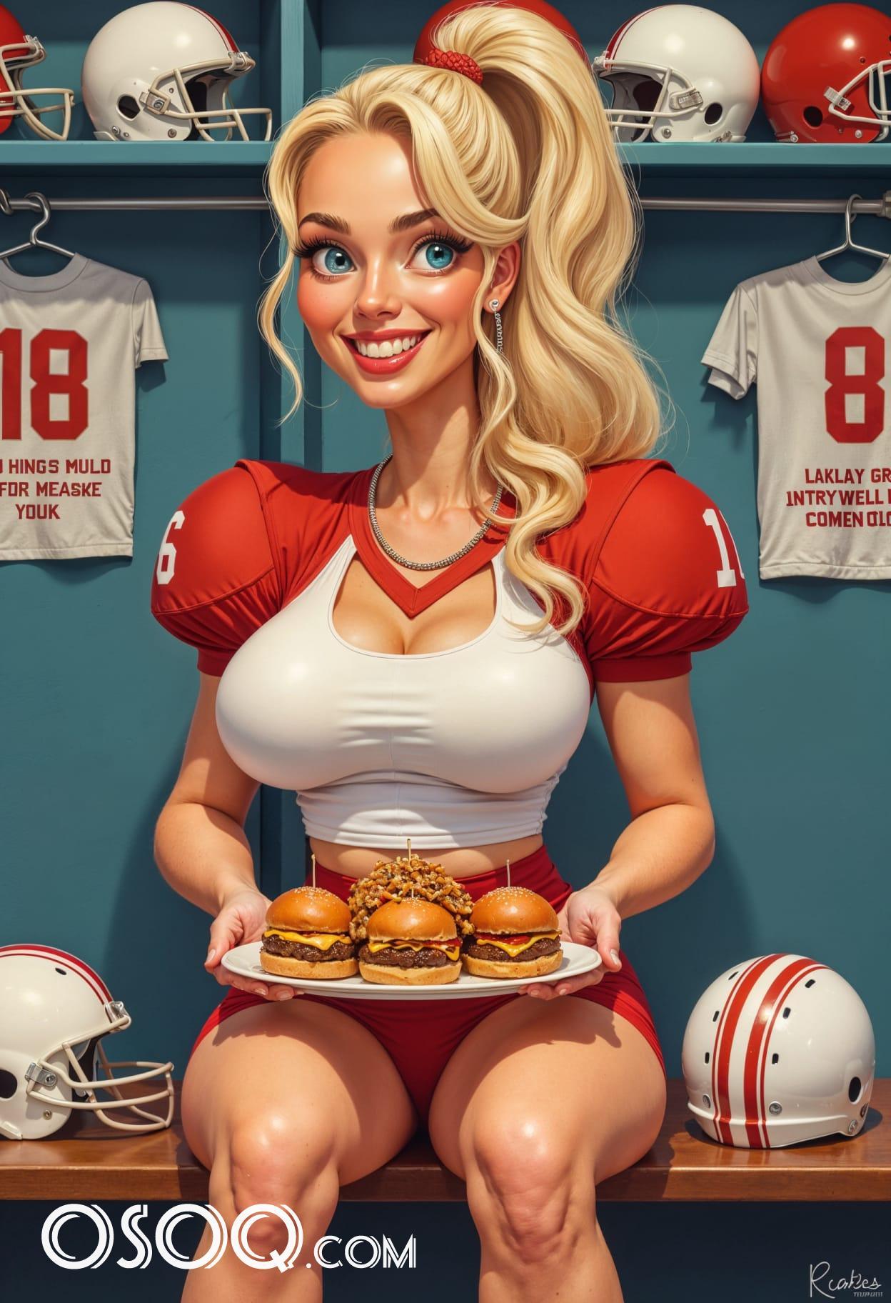 Sliders footballs appetizers cartoon cute drawing free arts 01