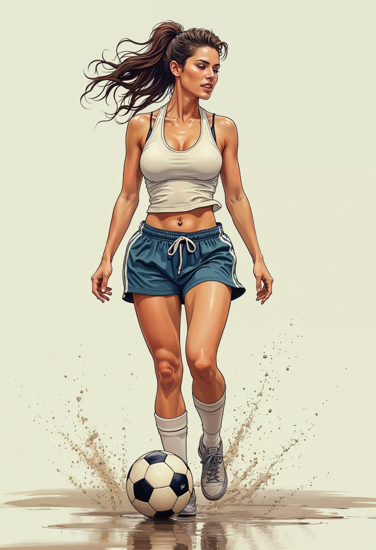 Soccer aesthetic cartoon caricature cute drawing free arts 06