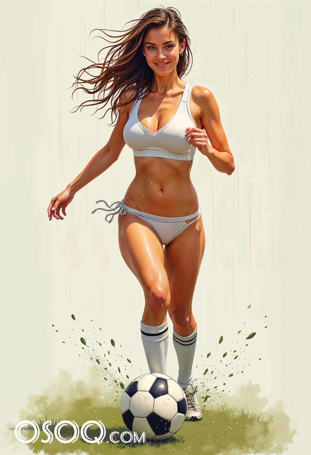 Soccer girl cartoon caricature cute drawing free arts 03