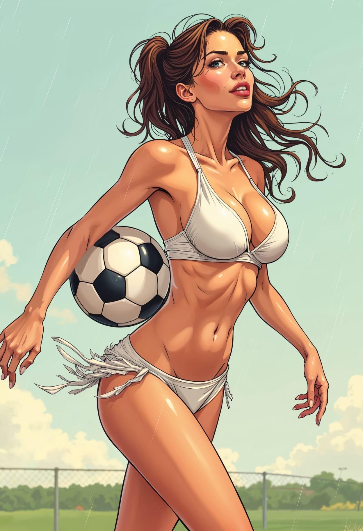 Soccer girl cartoon caricature cute drawing free arts 10