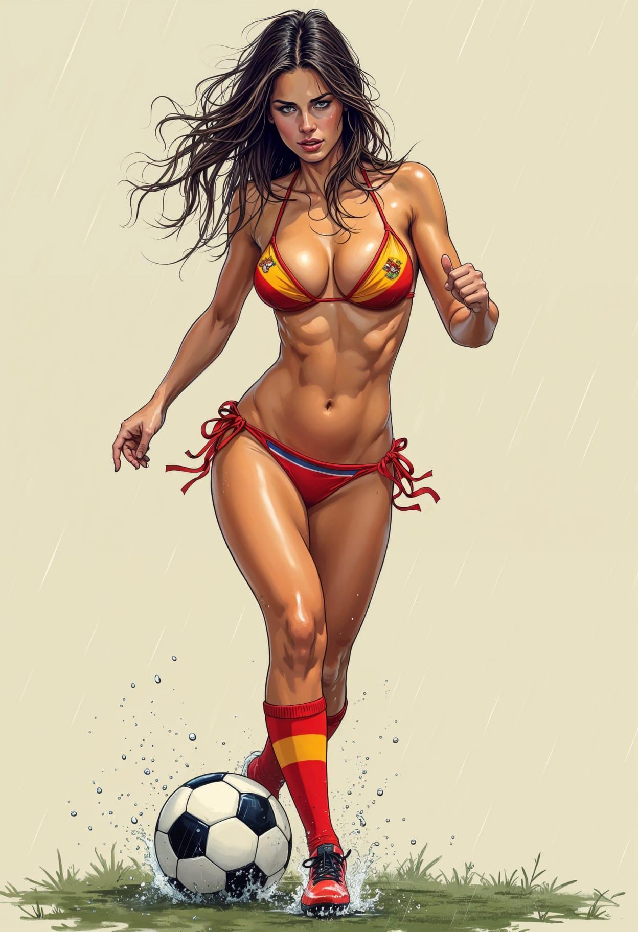 Soccer girl cartoon caricature cute drawing free arts 14