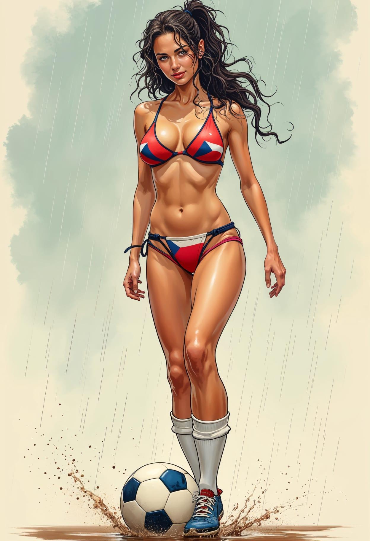 Soccer girl cartoon caricature cute drawing free arts 16