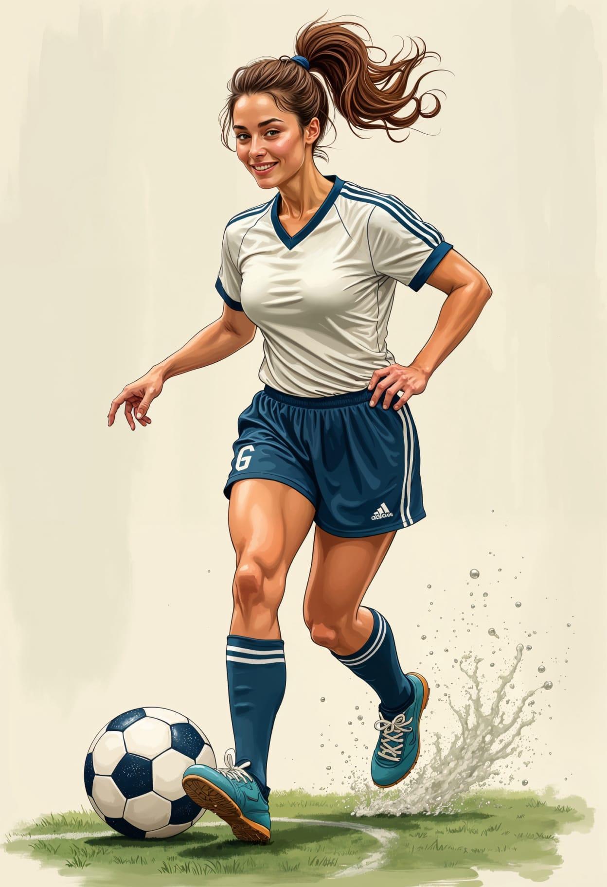 Soccer player cartoon caricature cute drawing free arts 02